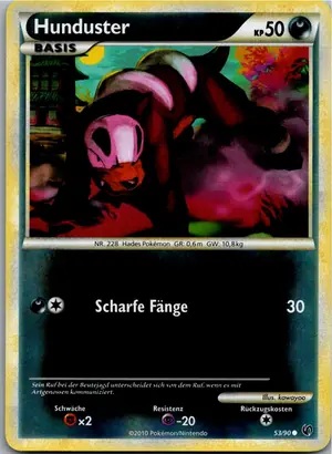 Pokémon-Karte Hunduster 53/90 Unerschrocken