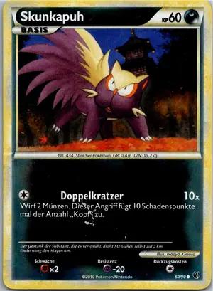 Pokémon-Karte Skunkapuh 69/90 Unerschrocken