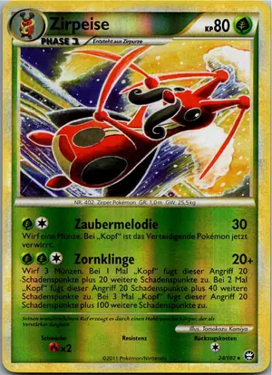 Pokémon-Karte Zirpeise 24/102 Triumph