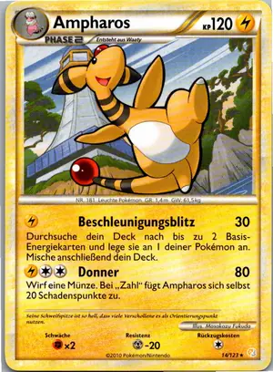 Pokémon-Karte Ampharos 14/123 HeartGold SoulSilver