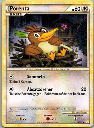 Pokémon-Karte Porenta 19/123 HeartGold SoulSilver