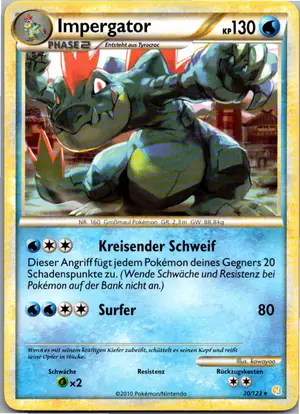 Pokémon-Karte Impergator 20/123 HeartGold SoulSilver