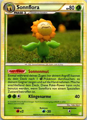 Pokémon-Karte Sonnflora 31/123 HeartGold SoulSilver