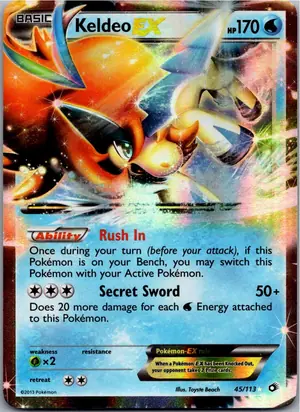 Pokémon-Karte Keldeo-EX 45/113 Legendary Treasures
