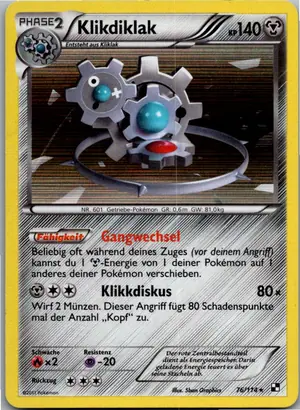 Pokémon-Karte Klikdiklak 76/114 Schwarz & Weiß