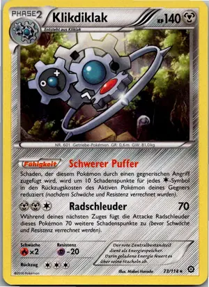 Pokémon-Karte Klikdiklak 73/114 Dampfkessel