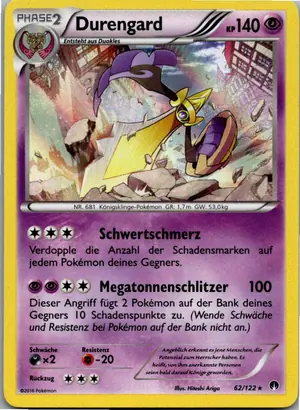Pokémon-Karte Durengard 62/122 TURBOfieber