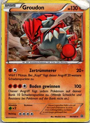 Pokémon-Karte Groudon 84/160 Protoschock
