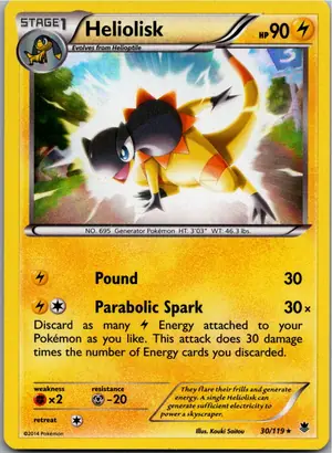 Pokémon-Karte Heliolisk Elezard 30/119 Phantomkräfte