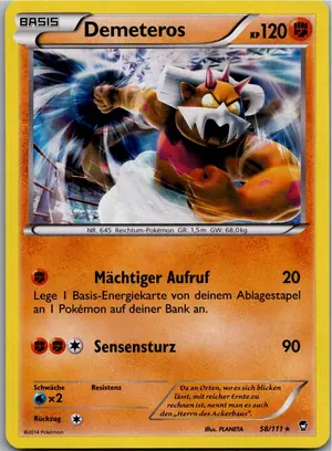 Pokémon-Karte Demeteros 58/111 Fliegende Fäuste