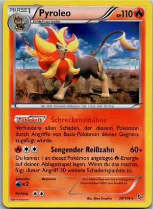 Pokémon-Karte Pyroleo 20/106 Flammenmeer