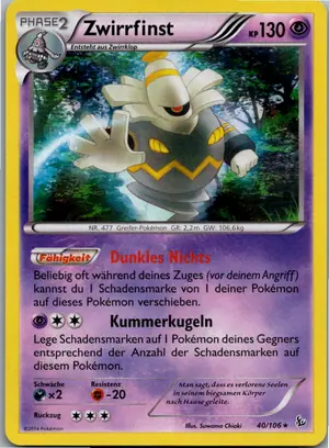 Pokémon-Karte Zwirrfinst 40/106 Flammenmeer