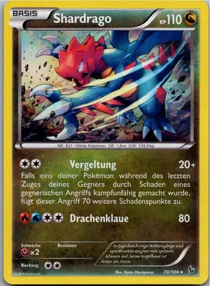 Pokémon-Karte Shardrago 70/106 Flammenmeer