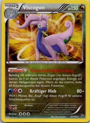 Pokémon-Karte Viscogon 74/106 Flammenmeer