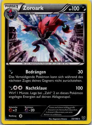 Pokémon-Karte Zoroark 73/146 XY