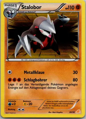 Pokémon-Karte Stalobor 30/30 BW trainer Kit (Excadrill)