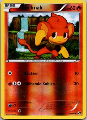 Pokémon-Karte Grillmak 021/114 Schwarz & Weiß