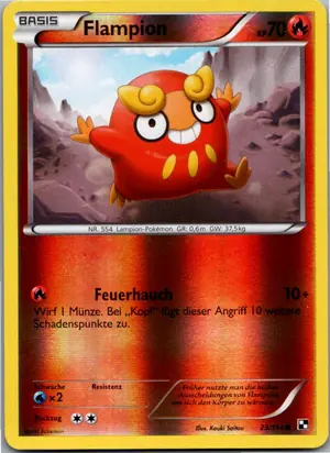 Pokémon-Karte Flampion 023/114 Schwarz & Weiß