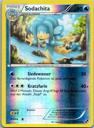 Pokémon-Karte Sodachita 034/114 Schwarz & Weiß