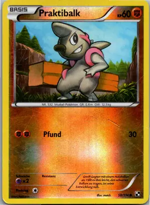 Pokémon-Karte Praktibalk 058/114 Schwarz & Weiß