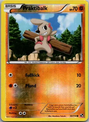 Pokémon-Karte Praktibalk 059/114 Schwarz & Weiß