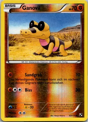 Pokémon-Karte Ganovil 063/114 Schwarz & Weiß