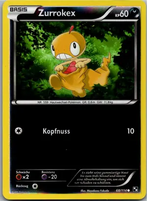 Pokémon-Karte Zurrokex 068/114 Schwarz & Weiß
