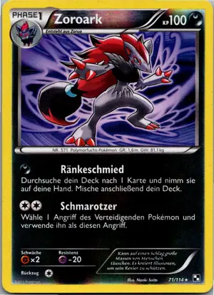 Pokémon-Karte Zoroark 071/114 Schwarz & Weiß