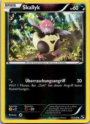 Pokémon-Karte Skallyk 072/114 Schwarz & Weiß