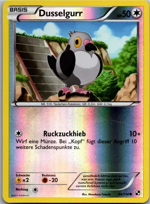Pokémon-Karte Dusselgurr 084/114 Schwarz & Weiß