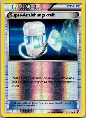 Pokémon-Karte Super-Anziehungskraft 103/114 Schwarz & Weiß