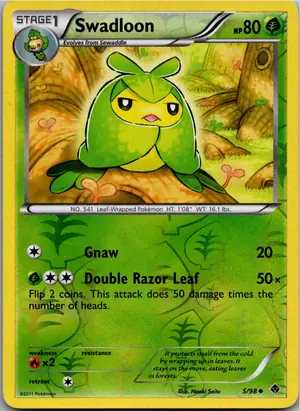 Pokémon-Karte Swadloon Folikon 5/98 Aufstreben der Mächtigen