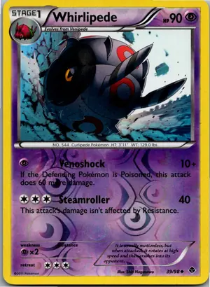 Pokémon-Karte Whirlipede Rollum 39/98 Aufstreben der Mächtigen