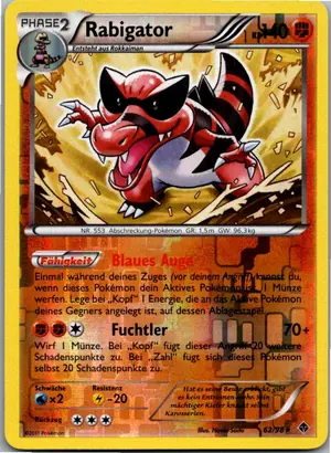 Pokémon-Karte Rabigator 62/98 Aufstreben der Mächtigen