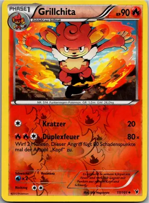Pokémon-Karte Grillchita 17/101 Königliche Siege