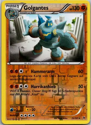 Pokémon-Karte Golgantes 72/101 Königliche Siege