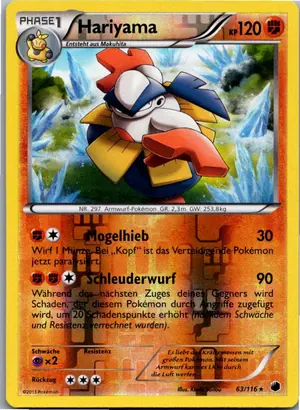 Pokémon-Karte Hariyama 63/116 Plasma-Frost