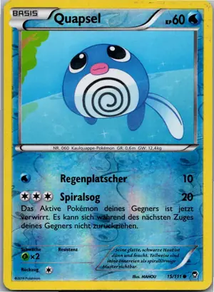 Pokémon-Karte Quapsel 15/111 Fliegende Fäuste