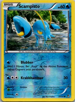 Pokémon-Karte Scampisto 23/111 Fliegende Fäuste