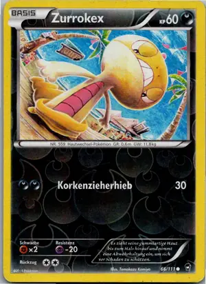 Pokémon-Karte Zurrokex 66/111 Fliegende Fäuste