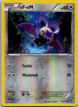 Pokémon-Karte eF-eM 87/111 Fliegende Fäuste