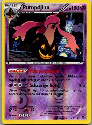 Pokémon-Karte Pumpdjinn 45/119 Phantomkräfte