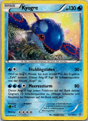 Pokémon-Karte Kyogre 53/160 Protoschock