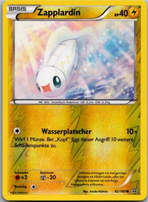 Pokémon-Karte Zapplardin 62/160 Protoschock