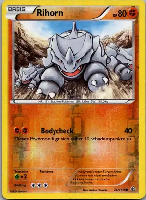 Pokémon-Karte Rihorn 74/160 Protoschock