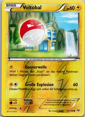 Pokémon-Karte Voltobal 21/108 Drachenleuchten
