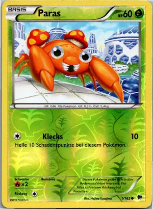 Pokémon-Karte Paras 1/162 TURBOstart