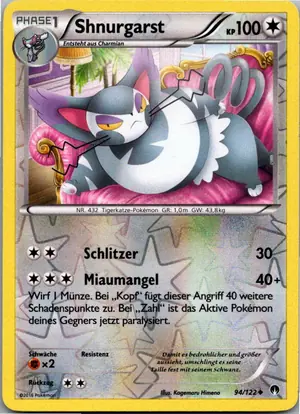 Pokémon-Karte Shnurgarst 94/122 TURBOfieber