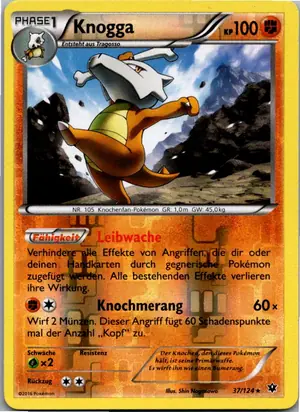 Pokémon-Karte Knogga 37/124 Schicksalsschmiede