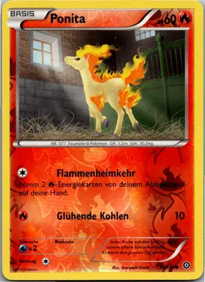 Pokémon-Karte Ponita 16/114 Dampfkessel